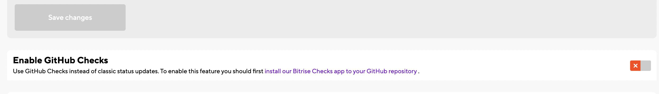 Bitrise enable checks